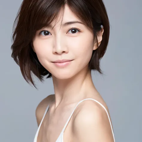 (High reality photograph, high resolusion), Skinny Japanese lady, 30 years old, cute face, detailed face, detailed eyes, various hair style, skinny figure, correct body anatomy, ((looking straight ahead)), facing the camera directly, single photo, a photo ...