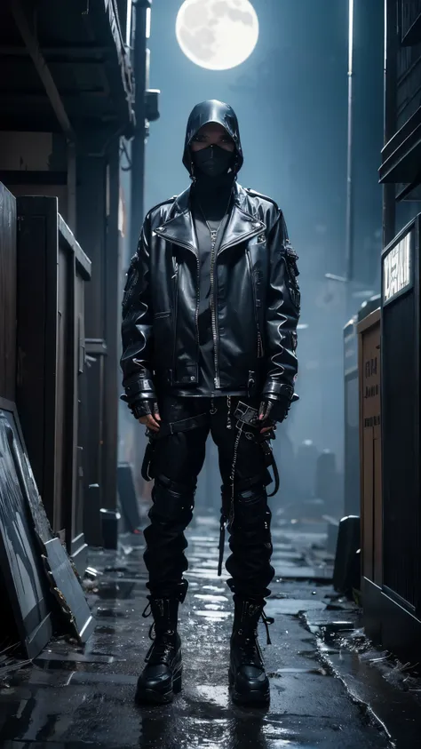 techwear fashion I was born on the cemetery Under the sign of the moon Raised from my grave by the dead And I was made a mercenary In the legions of Hell Now Im king of pain, Im insane . futuristic, cyberpunk, urban, tactical, sleek, dark, highly detailed