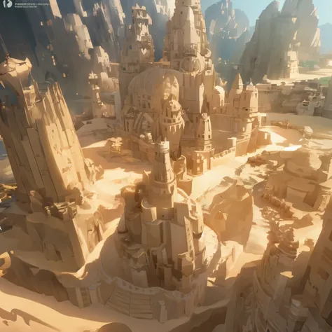 (Highly detailed CG Unity 8k wallpaper), The most beautiful works of art in the world, King of the Sandbox、Background only、Sand castles