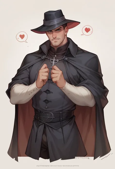 man, visual novel character, front,  black overcoat, gothic theme, medieval, detective