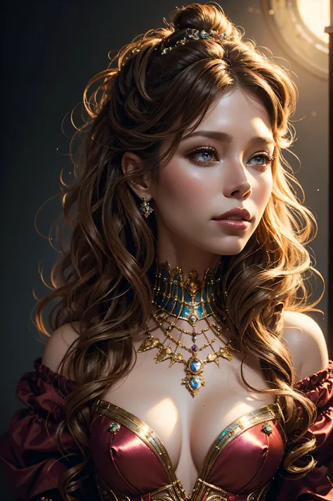 portrait Jessica Biel, wearing beauty clown outfit, in the circus, 8 0 3 0 s, curly hair, intricate, elegant, highly detailed, digital painting, artstation, concept art, smooth, sharp focus, illustration, art by thomas kindkade, charlie bowater, artgerm, g...