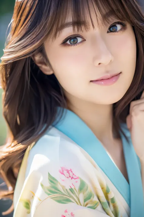 (best quality,highres,ultra-detailed),((portrait )),1beautiful Japanese lady,beautiful detailed eyes,beautiful detailed lips,extremely detailed face,longeyelashes,soft smile,flowing hair,natural lighting, wearling japanese elegant Kimono,