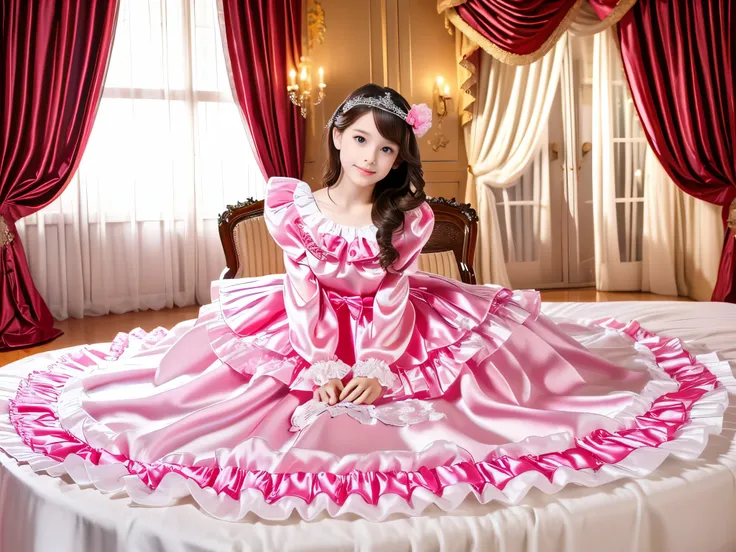 ,highest quality, masterpiece, highest resolution, artwork, super それにget used to it, many get used to it, get used to it, それにget used to it, 3k realistic pictures,,((early teenage little girls)),Ultra-detailed juvenile face,three are princesses,full lengt...