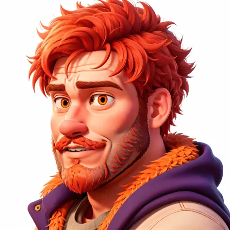 a close up of a man with a beard and a vest, detailed character portrait, ginger hair and fur, character headshot portrait, reddish beard, character - portrait, character art portrait, detailed character art, human male character art, a character portrait,...