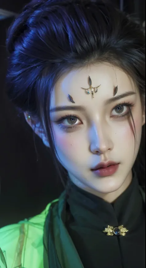 Game Art，CG Animation，Best image quality，Maximum resolution，8K picture quality，(A bust photo)，(portrait)，(Head close-up)，(Rule of Thirds)，Unreal Engine 5 rendering works，20 year old girl，((Queen))，The eyes are very detailed，(Large Breasts)，Elegance and nob...