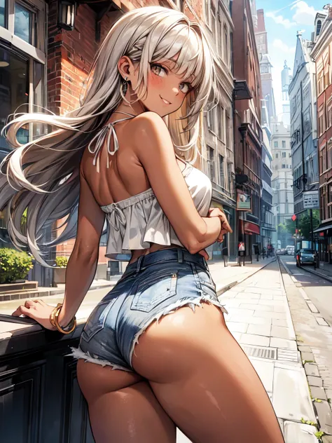 ((masterpiece, Highest quality, Very detailed)), anime CG, 

One girl, 20 years old, gyaru, gyaru-style makeup, BREAK ((brown skin:1.3)), ((tanned skin:1,3)), ((blonde)), Long Hair, blunt bangs, wavy Hair, BREAK ((grey eyes:1.3)), ((slant eyes:1.3)),((thic...