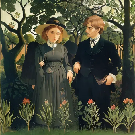 There are trees in the garden、Man and woman painting, Henri Rousseau, Written by Kahlo, Folk crafts, フリーダ・Written by Kahlo, naive art, American GothicのPainting, Adam and Eve, 「American Gothic」Painting, René Marguerite, Paula Modersohn＝ベッカーによるPainting, Frit...