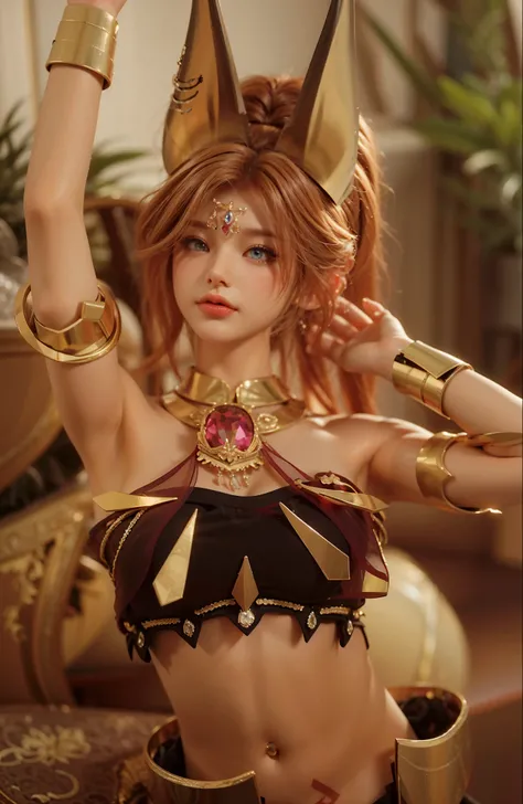 Game Art，Best image quality，Maximum resolution，8K，(A bust photo)，(portrait)，(Head close-up)，(Rule of Thirds)，Unreal Engine 5 rendering works，20 year old girl，((Queen))，The eyes are very detailed，(Large Breasts)，Elegance and nobility，Light，Light线追踪，Game CG，...