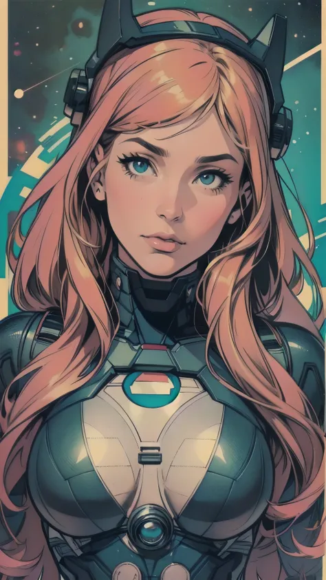 (((ultimate best quality))),((((solo:1.2)))),((((1girl:1.2)))),((((beautiful perfect woman)))),(((detailed perfect body, detailed perfect finger))),((((((ultimate spacethriller movie poster)))))),(((bust up, close up))),(((((American comics))))),(((extreme...