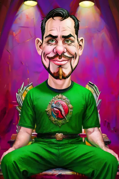 (((caricature style: 1.5))), 1man, male1.4, solo, 25yo,exaggerated features, bold lines, vibrant colors, digital painting, carto...