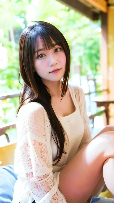 cute japanese women photos, smile:1.78, 20-year-old, oil, one-length hair＆straight hair balm:1.55, (photo realistic:1.4), (hyper...