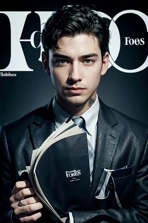 MAKE A hyperealist THUMBNAIL WITH THE FORBES COVER in black color, chance the forbes name to fraude and a pic oh SAM BANKMAN FRIED ARRESTED AND HOLDING THE FORBES 2022 cover MAGAZINE IN HIS HANDS