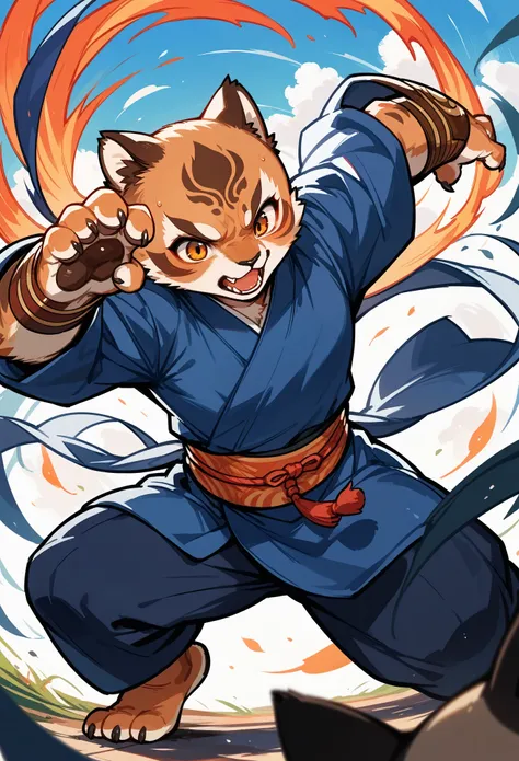 rating_safe, score_9, score_8_up, score_7_up, score_6_up, score_5_up, score_4_up, hires, source_furry(kemono, boy, girl)dynamic angle, kung fu film, action, perfect anatomy,