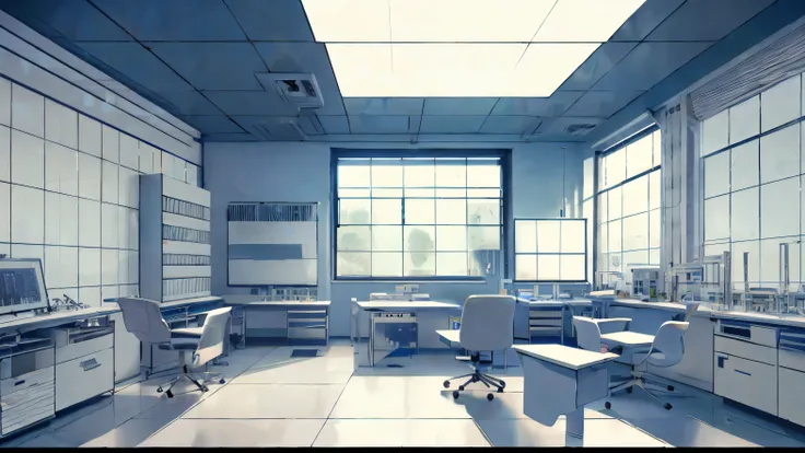 laboratory，In the room，Mid-shot，Some windows，Experimental Instruments，HD，