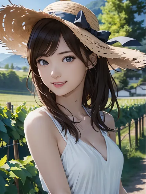 High resolution, 8k, Highest quality, detailed, Semi-realistic anime, Anime 3D Style, Smooth anime CG, One Girl, A 20-year-old Japanese woman, slim, Modeled, Shiny brown hair, detailedな顔, Beautiful and detailed, Glowing Skin, Hard Focus、Film Grain, Soft li...