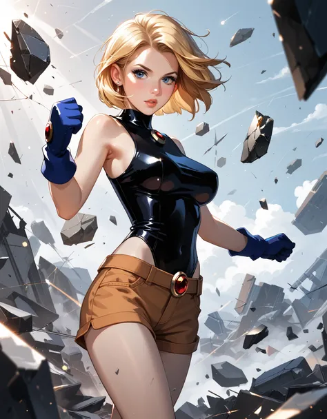 score_9, score_8_up, score_7_up, score_6_up, cinematic image, break 1woman, solo, adult, (terra_markov from teen titans, blonde,...