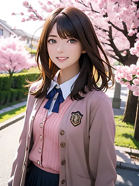 High resolution, 8k, Highest quality, detailed, Semi-realistic anime, Anime 3D Style, Smooth anime CG, One Girl, A 20-year-old Japanese woman, slim, Modeled, Shiny brown hair, detailedな顔, Beautiful and detailed, Glowing Skin, Hard Focus、Film Grain, Soft li...