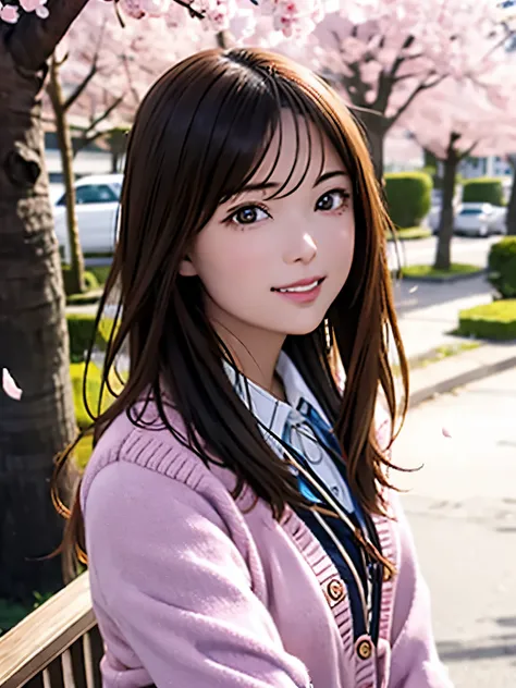 High resolution, 8k, Highest quality, detailed, Semi-realistic anime, Anime 3D Style, Smooth anime CG, One Girl, A 20-year-old Japanese woman, slim, Modeled, Shiny brown hair, detailedな顔, Beautiful and detailed, Glowing Skin, Hard Focus、Film Grain, Soft li...