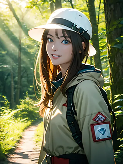 High resolution, 8k, Highest quality, detailed, Semi-realistic anime, Anime 3D Style, Smooth anime CG, One Girl, A 20-year-old Japanese woman, slim, Modeled, Shiny brown hair, detailedな顔, Beautiful and detailed, Glowing Skin, Hard Focus、Film Grain, Soft li...