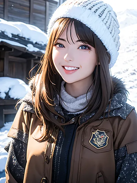 High resolution, 8k, Highest quality, detailed, Semi-realistic anime, Anime 3D Style, Smooth anime CG, One Girl, A 20-year-old Japanese woman, slim, Modeled, Shiny brown hair, detailedな顔, Beautiful and detailed, Glowing Skin, Hard Focus、Film Grain, Soft li...