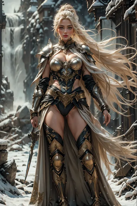 (((full-body))), 1 female warrior, hot body curves, super model, beautiful woman body, beautiful sexy warrior woman photo, (back...