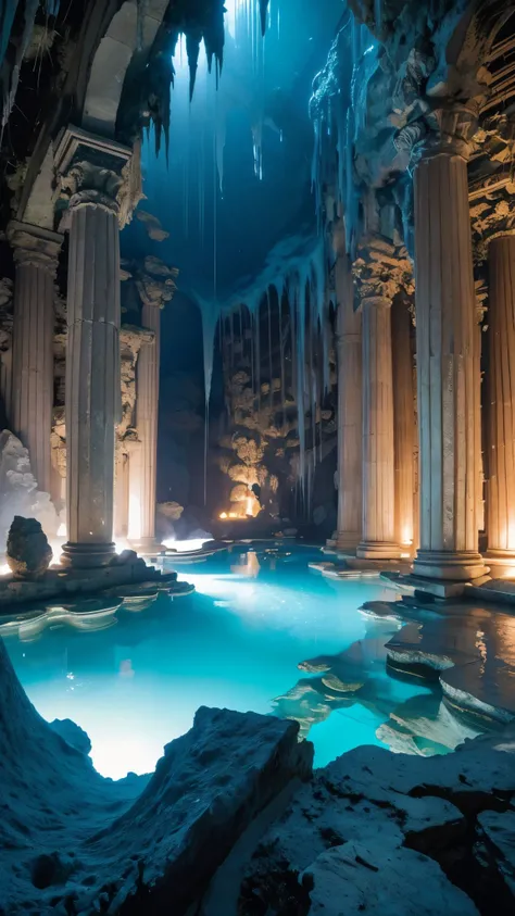 Rococo ruins in the Crystal Cave:The Architecture of a Declining Civilization:Italy:mysteryな透き通る青い海:Optics:Stone pillars and walls,Detailed Design,mystery,世界で一番Beautiful feces風景,Travel Photos,天井から漏れるOptics:優しいOptics:Like being wrapped,Shot by a professiona...