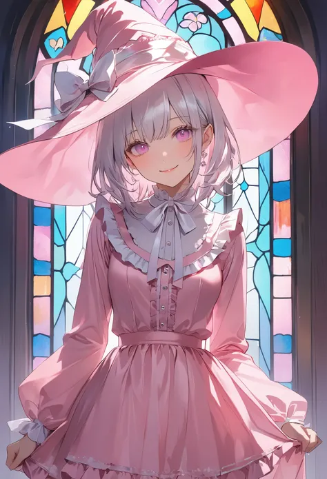(transparent purpletheme art),(top-quality),(masterpiece),(cowboy shot:1.5),((arms behind side)),Silky to the touch,Hyper Detail,(1 girl),(solo),Delicately drawn face,girl with a pretty face,beautiful detailed transparent pink eyes,beautiful detailed pink ...
