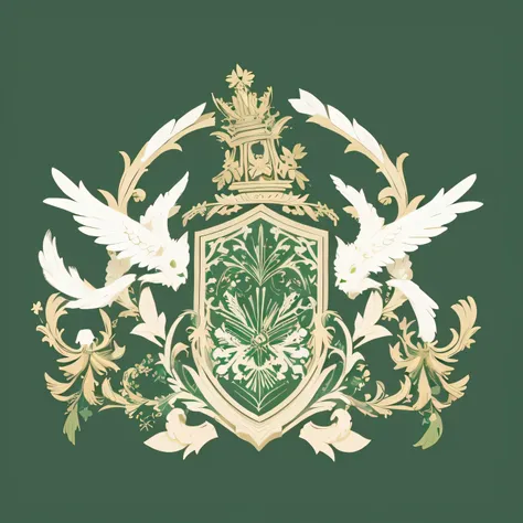 make crest with pale green beautiful and artistic design and logo