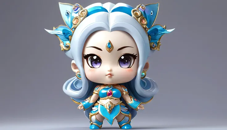 Goddess front view、Super deformed character style