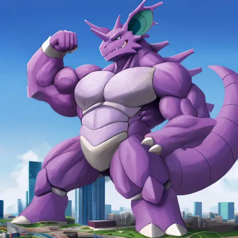 nidoking, muscle, macro, flexing