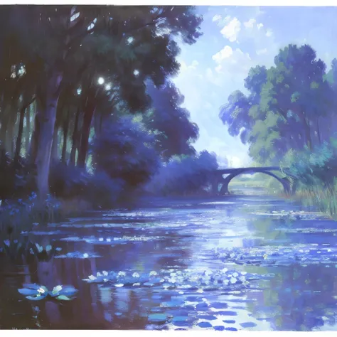 Rivers and trees々、And a painting with the sky as a background, many. Great lighting, many painted, Claude Monet, by claude many, many painting, style of many, By Monet, many style, Impressionism style, claude many), Impressionism painting, Impressionismの絵画...