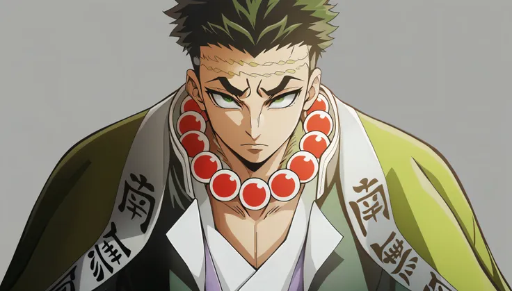 anime character, a green jacket, kentaro miura manga art style, handsome guy in demon slayer art, kentaro miura manga style, oka...