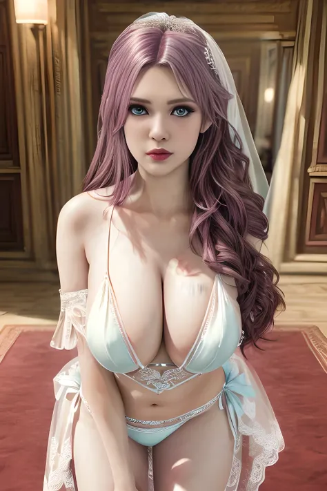 1girl ,flirtatious expression, wearing Bikini style wedding dress,,,(best quality,8k,highres,masterpiece:1.2),ultra-detailed,(realistic,photorealistic,photo-realistic:1.37),studio lighting,ultra-fine painting,sharp focus,physically-based rendering,extreme ...