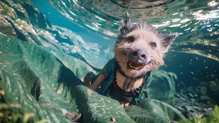 bajie dives into the sea,enjoy the underwater world