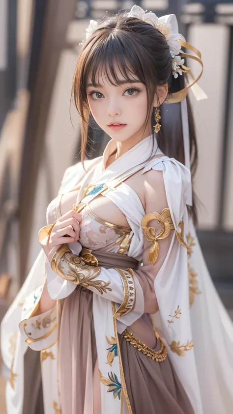 ((chinese beauty in white race queen outfit)), ((masterpiece, highest quality, high resolution, 超high resolution, perfect pixel,...