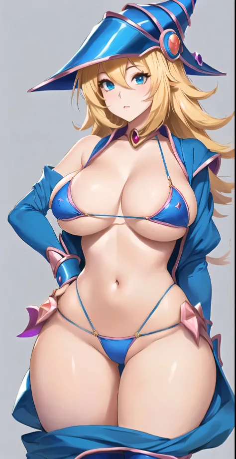 a cartoon picture of a woman with a hat and a blue top, black magician girl, a human-like juicy peach, yami kawaii, beautiful dark magician girl, cutesexyrobutts, portrait of princess peach, princess peach), commission for high res, bikini armor, extremely...