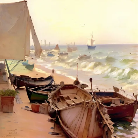 there are many boat on the beach near the water, Claude Monet), by Claude Monet, Claude Monet, Coastal, Inspired by Vladimir Makovsky, Charles Monet, ヴァシリー・Surikovに触発された, Painted by Monet, Inspired by Konstantin Korovin, Monet&#39;s Style, Sea view, Suriko...