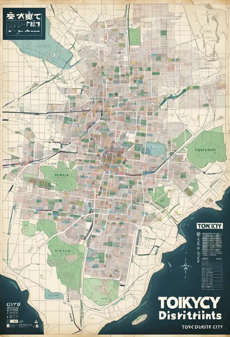 Tokyo City Districts Map,