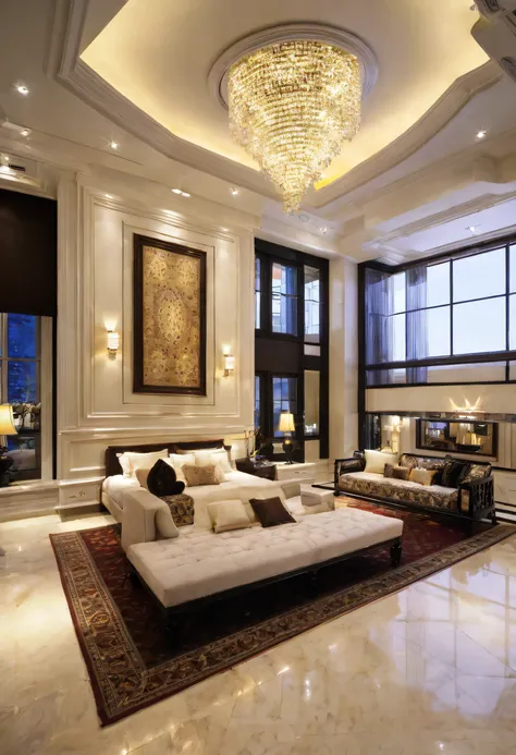 Beautiful luxury home with so many lights and beautiful very big room having and big frame beautiful room