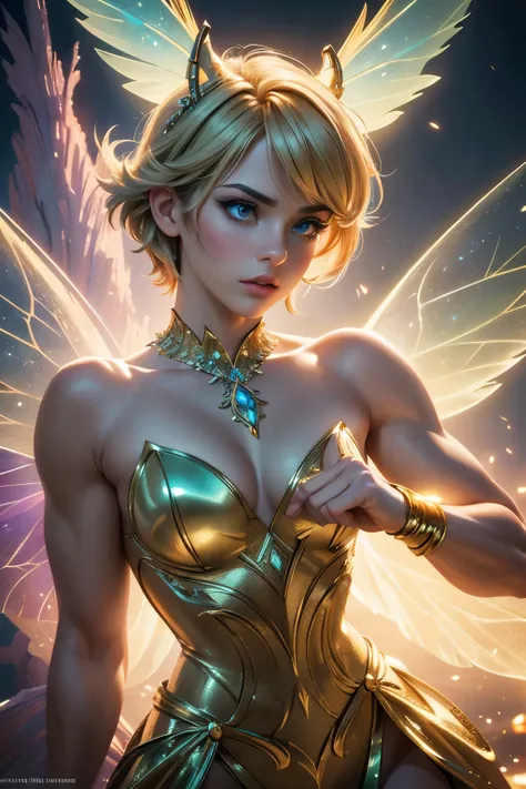 muscular alpha male,femboy girlfriend,tinkerbell costume,exquisite detailed portrait,photorealistic,hyper detailed,high resolution,4k,masterpiece,vibrant colors,dramatic lighting,fantasy,magical,whimsical,ethereal,elegant,graceful,dynamic pose,cinematic co...