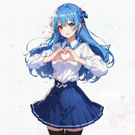 anime girls making a heart with her hands, mikudayo, (anime girls), tsuaii, anime moe art style, cute girl anime visuals, cute a...