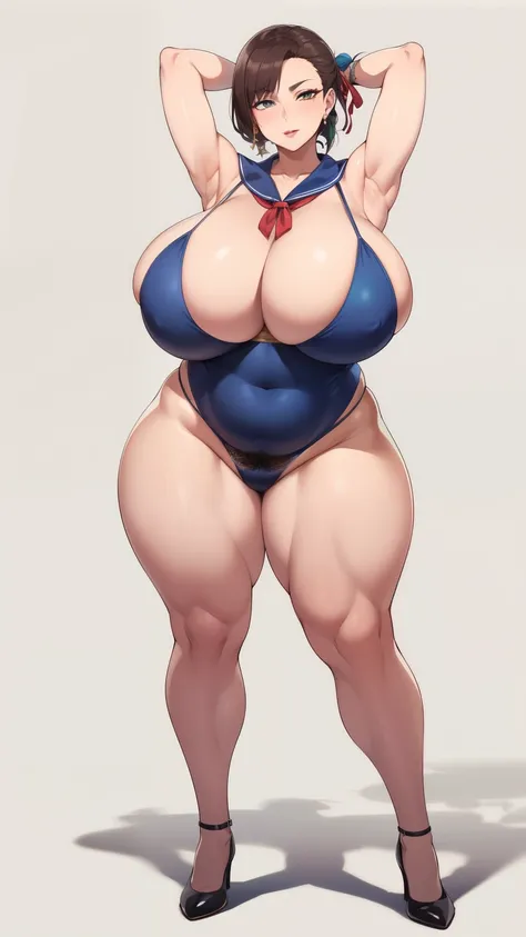 Big Breasts, Big Hips,Full Body Shot, Mature mother, Whipping the lower body, Plump thighs, ox, Seductive mature woman, Perfect body, Plus Size Model, Very thick pubic hair, very dense armpit hair, Sailor suit, Wear a miniskirt,