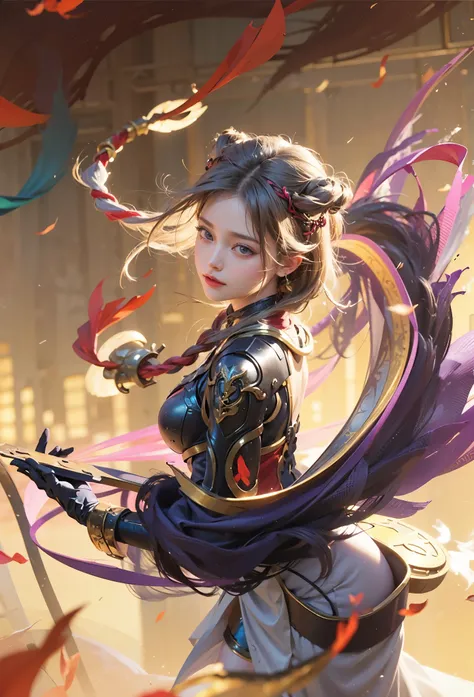 a close up of a girl , detailed strands of hair , big booobs ,  shadowbringers cinematic, 4 k detail fantasy, a beautiful fantasy empress, game cg, xianxia fantasy, xianxia hero, 2. 5 d cgi anime fantasy artwork, cinematic goddess close shot, ruan jia and ...