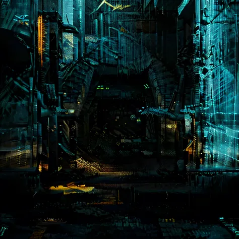 abstract dark urban cyber punk tileable background, no characters