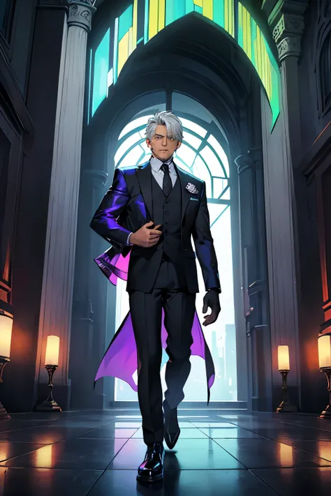 He was a gray-haired man wearing a business suit that looked ordinary at first glance.. In his hands he carried a pair of combat gloves, But between the end of these and the sleeve of his suit you could see the beginning of what looked like an unidentifiab...