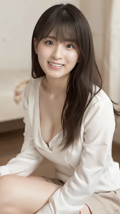 masterpiece, Highest quality, 8k,Ultra-high resolution、(((Head to knee photo)))、LD, Small breasts, cute, alone, smile、 cute, Girlish, cute、Delicate girl, Pure beauty,  RAW Photos, Professional photography, Soft Light, Professional Lighting, Backlight, Look...