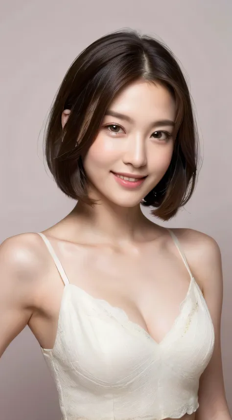 ((Highest quality, 8k, masterpiece: 1.3)), One person, The beauty of slim abs: 1.3, (Hairstyle Casual, :1.2), Sexy Dress, Very beautiful face, Delicate eyes, double eyelid, smile. Take a photo with a cute pose, Very low number, Narrow waist, Big Breasts, c...