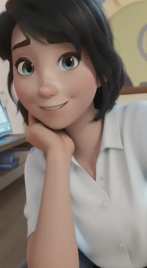 A woman in Disney Pixar style, high qualiy, best qualityer