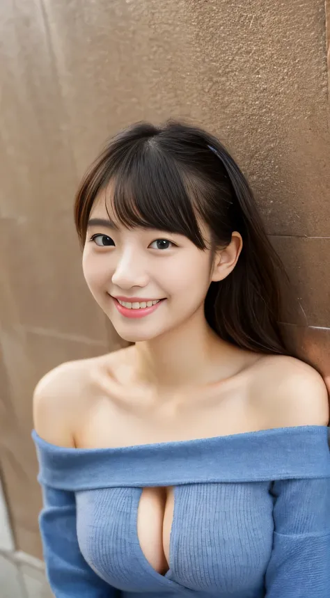 masterpiece,best quality,(Japanese girl),((Beautiful girl)),cleavage,(off shoulder:1.2),(perfect body beauty:1.2),(shy smile),From slightly above