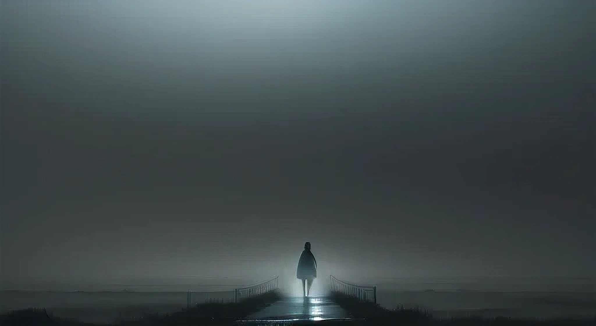 loneliness and hard fog, dark atmosphere